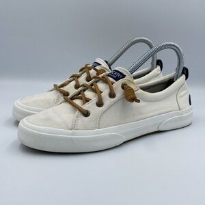 Sperry Pier Wave LTT Sneakers Women's 7.5 Memory Foam White Boat Shoes STS85102